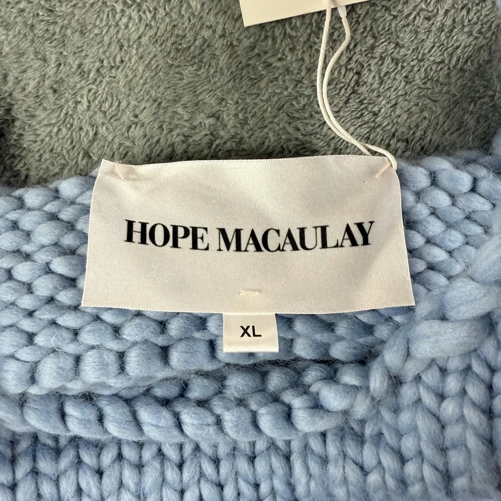 Hope Macaulay Crop Top XL Blue Chunky Knit Handmade Ireland Designer Tank Bralet - Picture 5 of 7